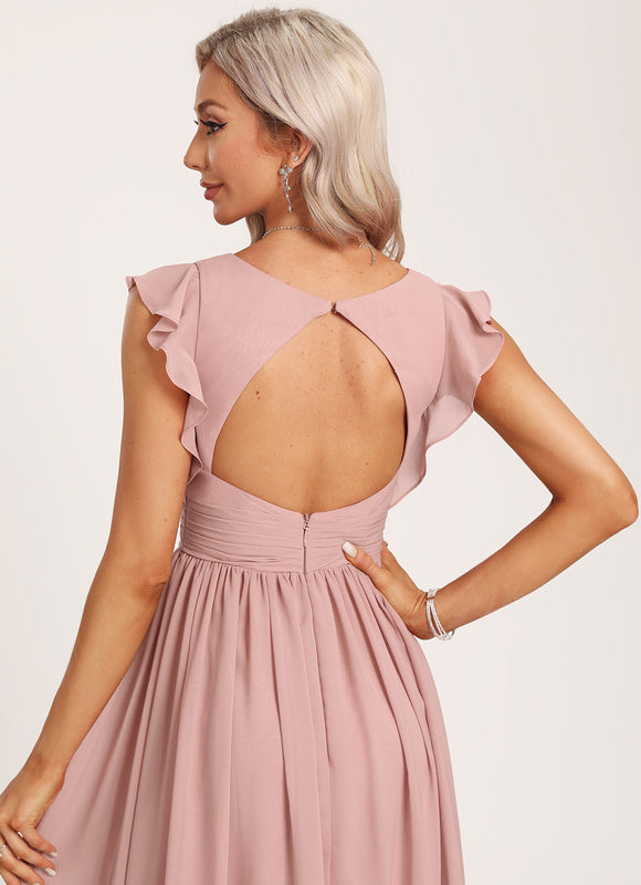 Robe Cérémonie Longue Volants Rose - gallery 3
