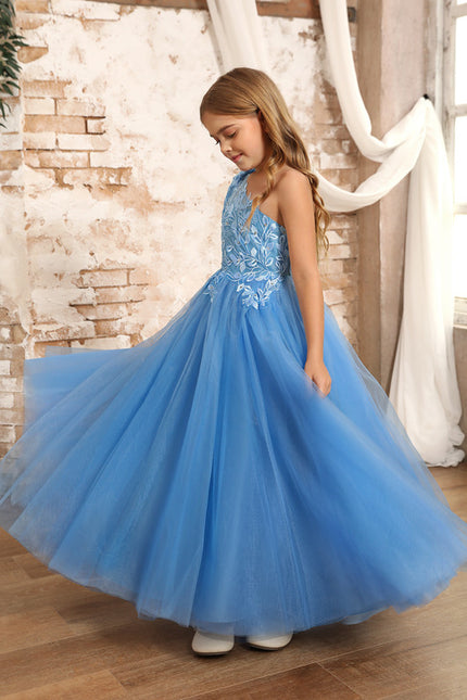 Robe Ceremonie Fille Bleu - gallery 4