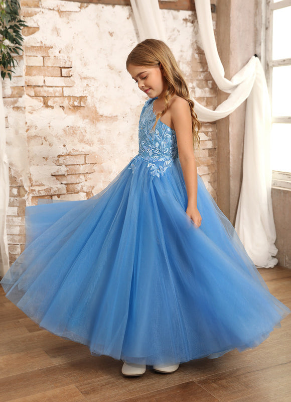 Robe Ceremonie Fille Bleu - gallery 4