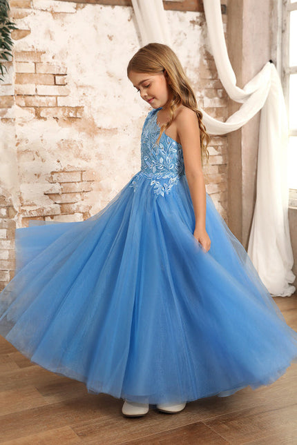 Robe Ceremonie Fille Bleu - gallery 4