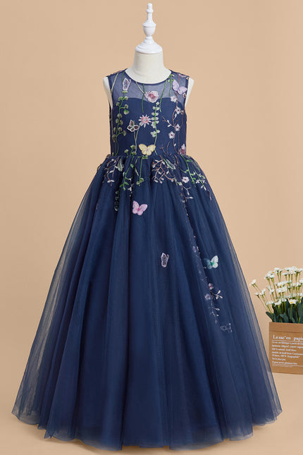 Robe Cérémonie Tulle Navy Floral - gallery 2