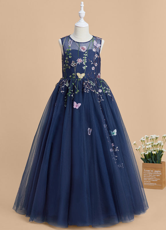 Robe Cérémonie Tulle Navy Floral - gallery 2