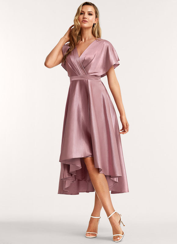 Robe Cérémonie Satin Rose Poudré - gallery 1