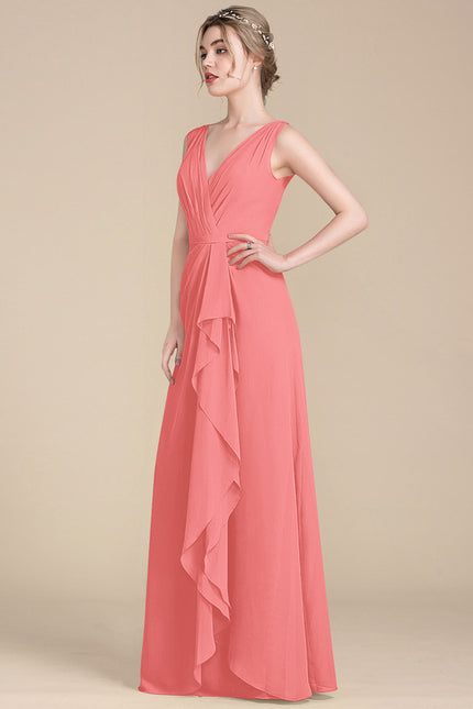 Robe Cérémonie Longue Volants Rose - gallery 6