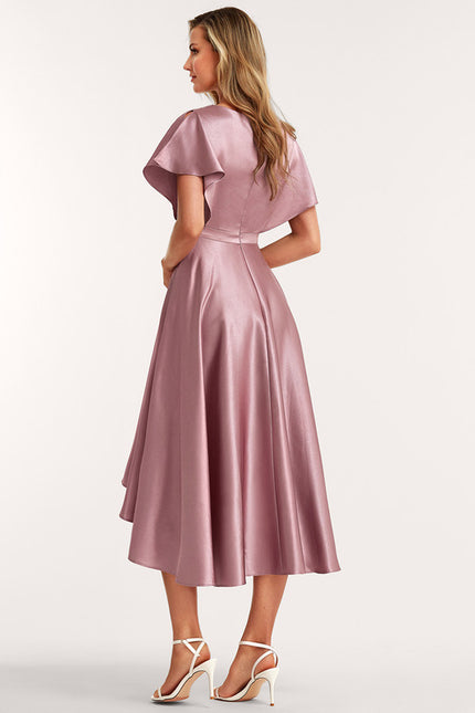Robe Cérémonie Satin Rose Poudré - gallery 4