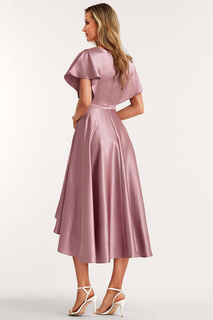 Robe Cérémonie Satin Rose Poudré - gallery 4