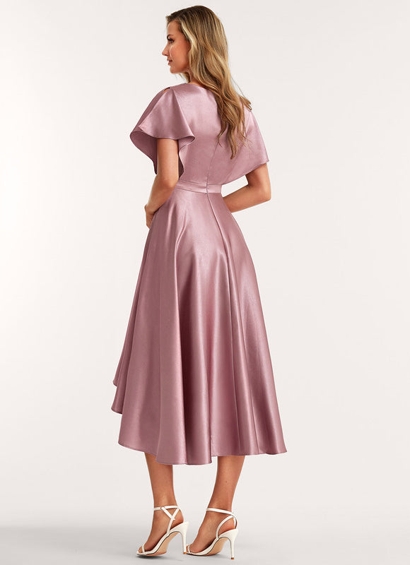 Robe Cérémonie Satin Rose Poudré - gallery 4