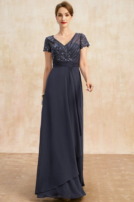 Robe Cérémonie Vaporeuse Marine Élégante - gallery 1