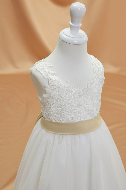 Robe Cérémonie Tulle Ivoire Nœud - gallery 7