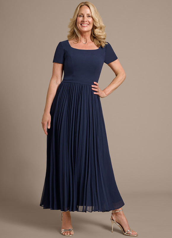 Robe Cérémonie Plissée Marine - gallery 7