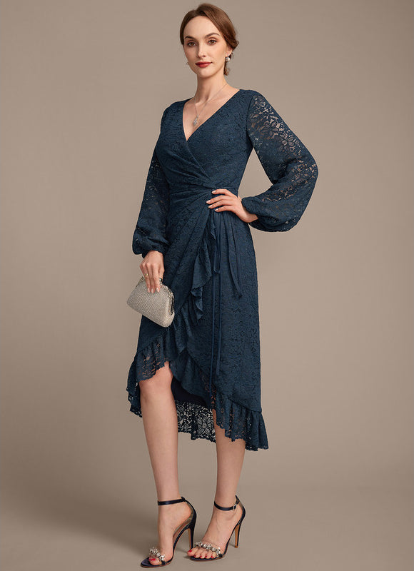 Robe Cérémonie Dentelle Marine Élégante - gallery 4