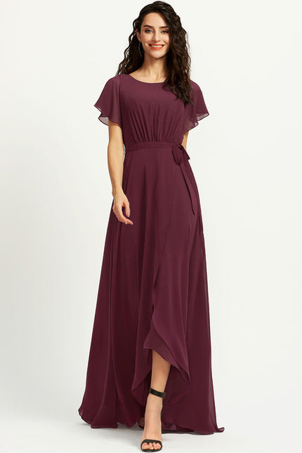 Robe Cérémonie Col Rond Volantée