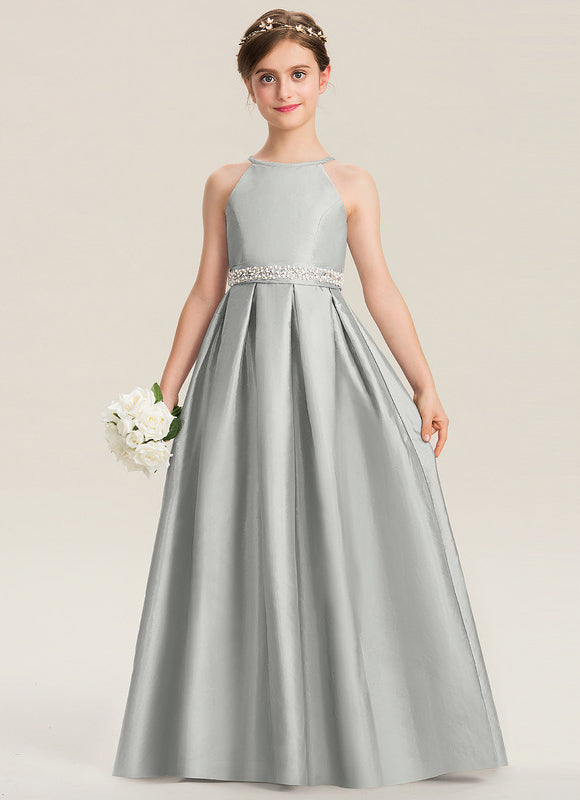 Robe Cérémonie Gris Perle Satin