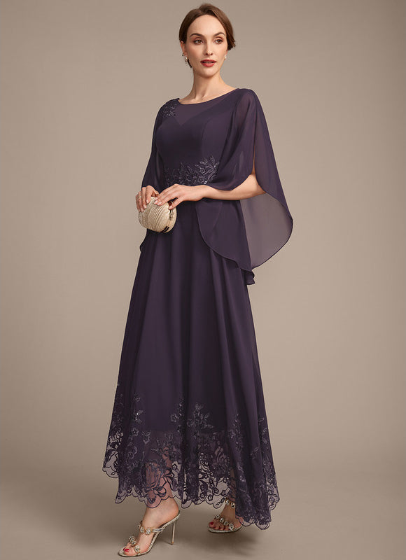 Robe Cérémonie Longue Violette Brodée - gallery 4