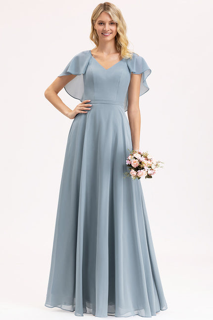 Robe Cérémonie Longue Volants Rose