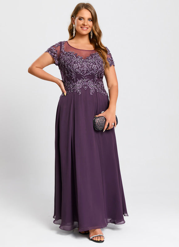 Robe Cérémonie Longue Violette Brodée - gallery 7