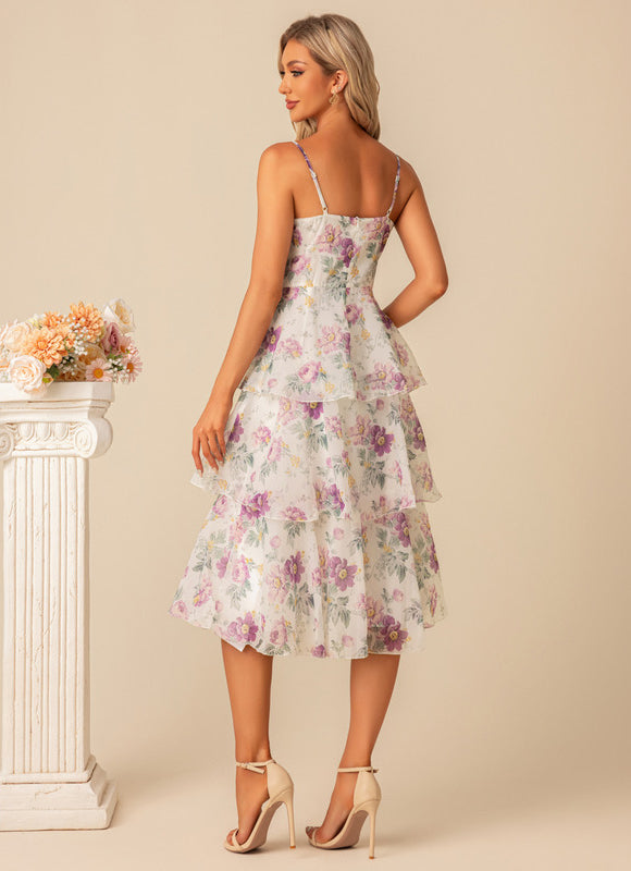 Robe Cérémonie Fleurie Fluide - gallery 1