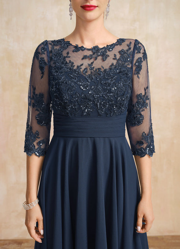 Robe Cérémonie En Dentelle Marine - gallery 6