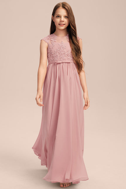 Robe Cérémonie Fleurie Rose