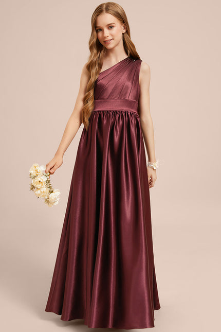 Robe Cérémonie Satin Bordeaux Élégante - gallery 5