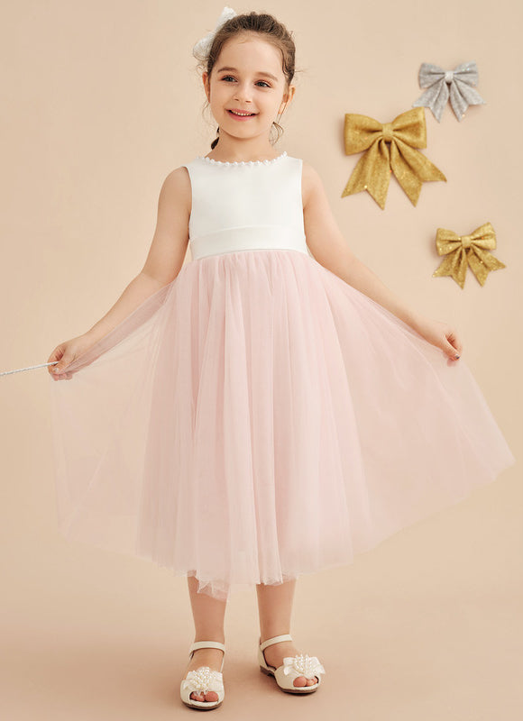 Robe Cérémonie Fille Tulle Satin