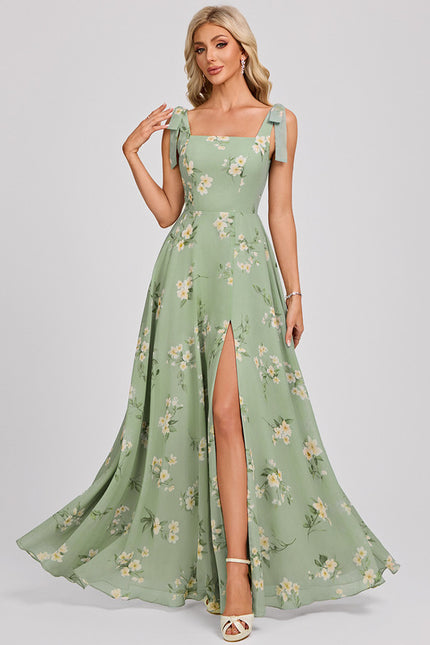 Robe Cérémonie Mousseline Verte
