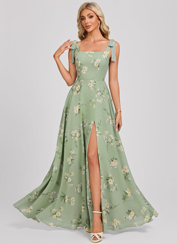 Robe Cérémonie Mousseline Verte