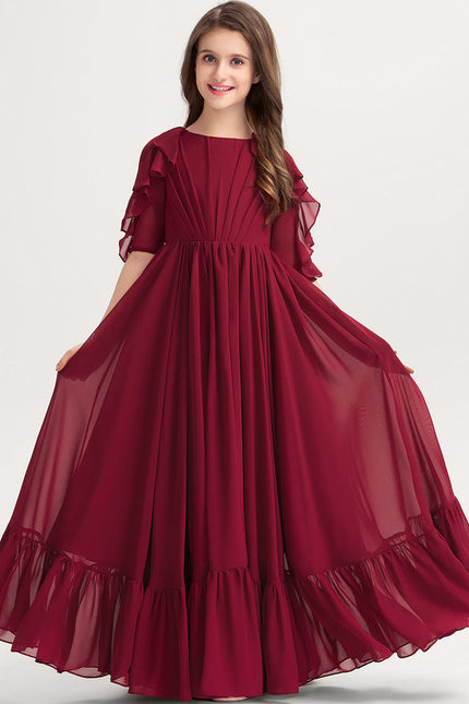Robe Cérémonie Volants Bordeaux