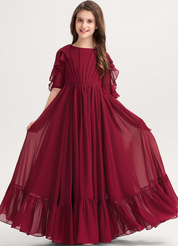 Robe Cérémonie Volants Bordeaux