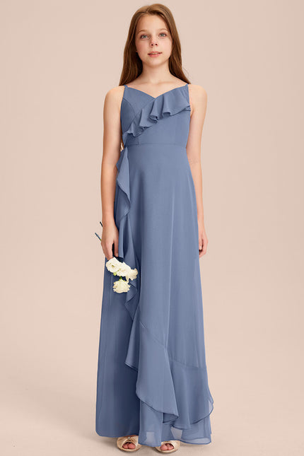 Robe Cérémonie Mousseline Bleu Pastel