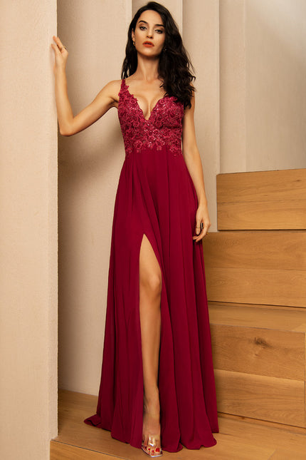 Robe Cérémonie Éclatante Bordeaux