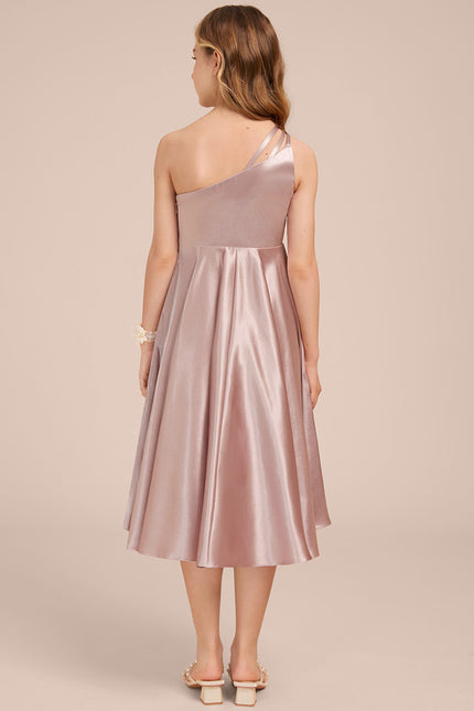 Robe Cérémonie Satin Rose Élégante - gallery 3