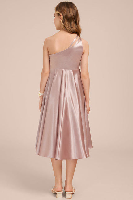 Robe Cérémonie Satin Rose Élégante - gallery 3