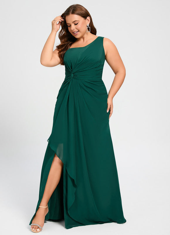 Robe Cérémonie Élégance Asymétrique Vert - gallery 8