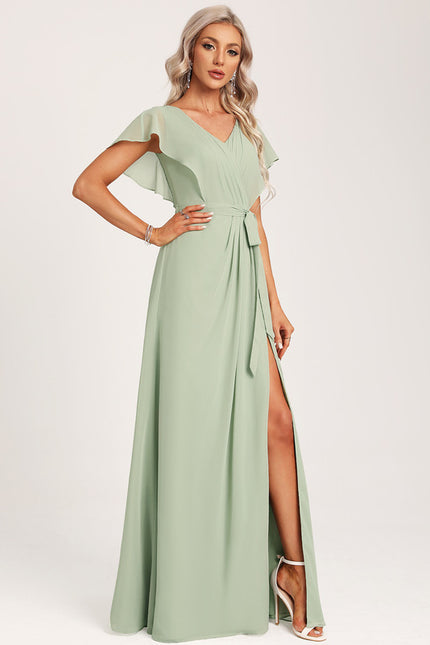 Robe Cérémonie Longue Volants Rose - gallery 2