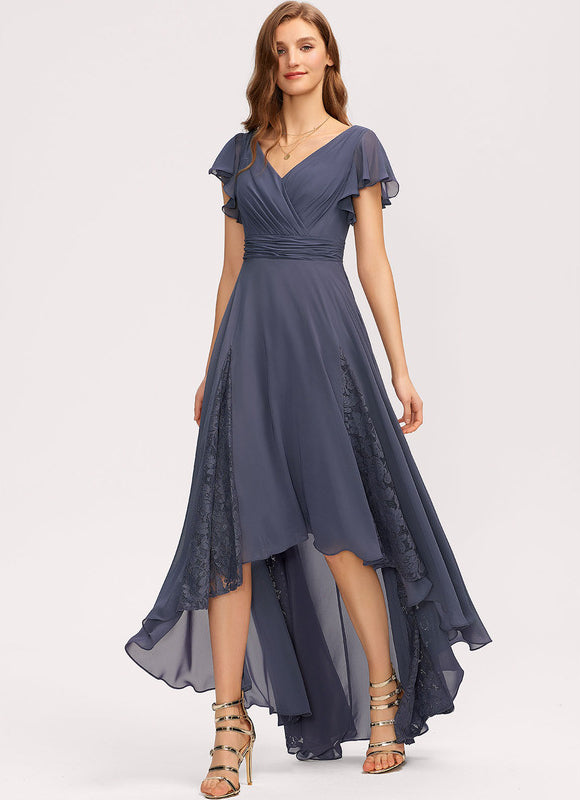 Robe Cérémonie Dentelle Asymétrique - gallery 3