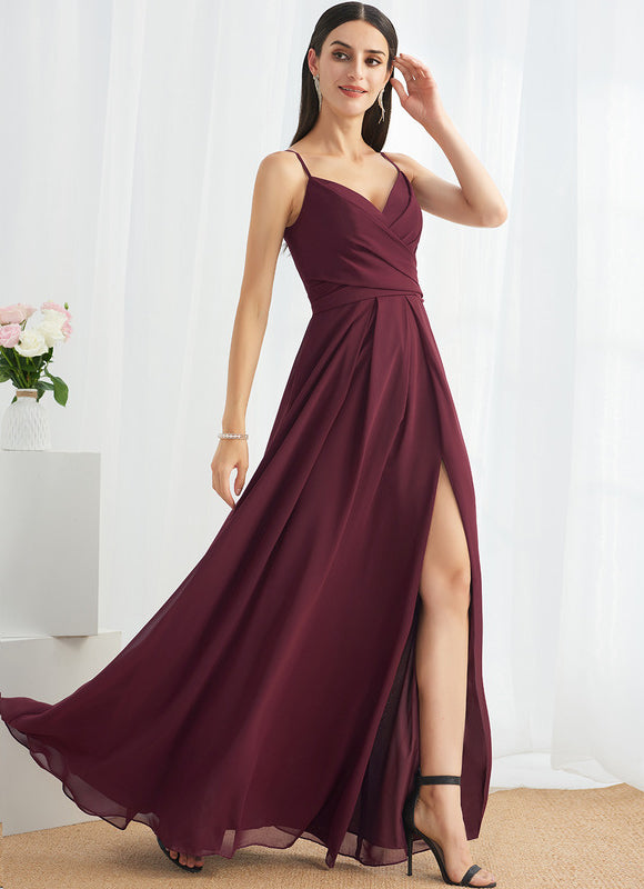 Robe Cérémonie Longue Volants Rose