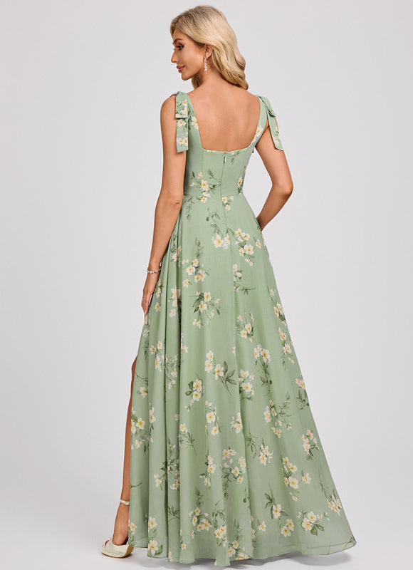 Robe Cérémonie Mousseline Verte - gallery 5