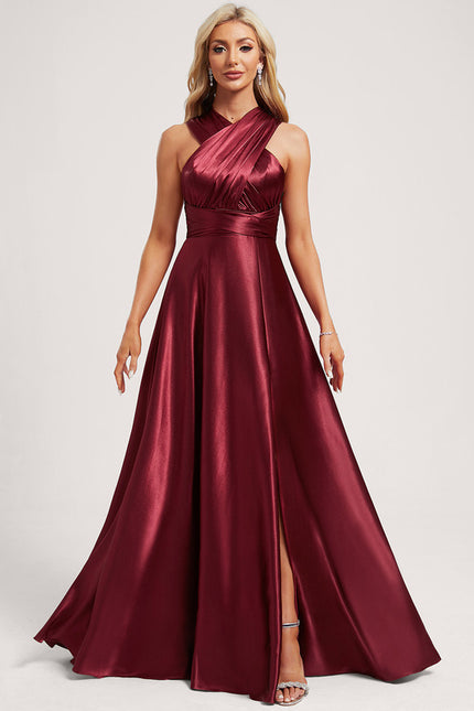 Robe Cérémonie Satinée Rubis - gallery 3
