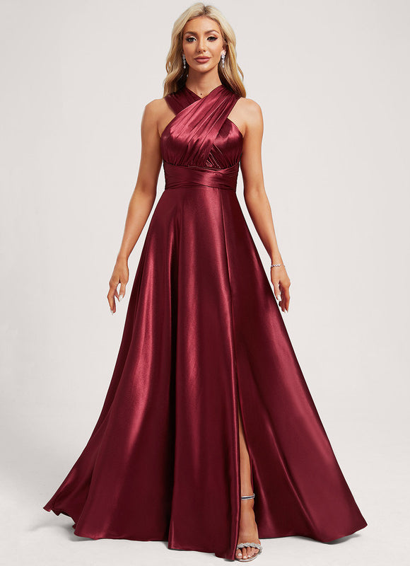 Robe Cérémonie Satinée Rubis - gallery 3