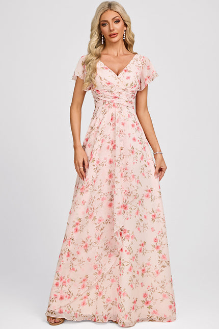 Robe Cérémonie Longue Volants Rose - gallery 1