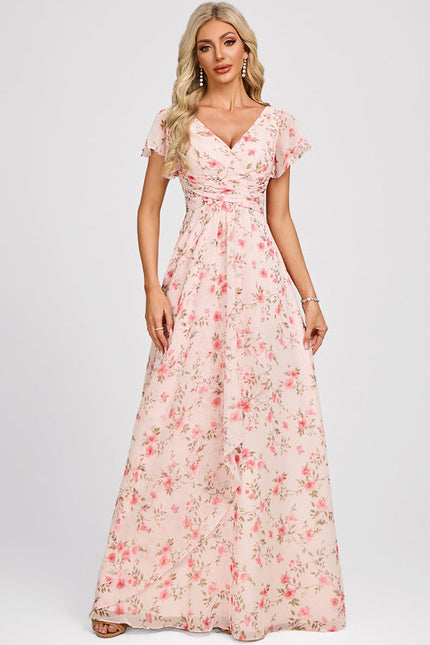 Robe Cérémonie Longue Volants Rose - gallery 1