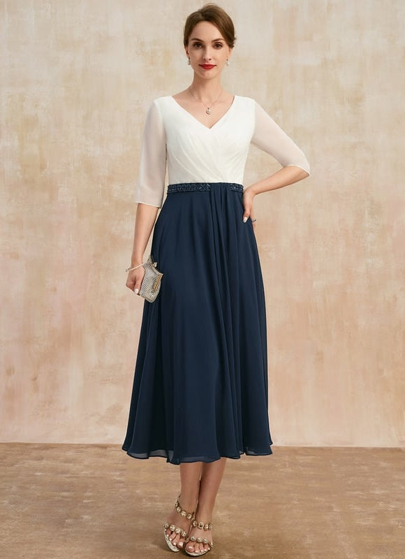 Robe Cérémonie Vaporeuse Bicolore Élégante - gallery 3