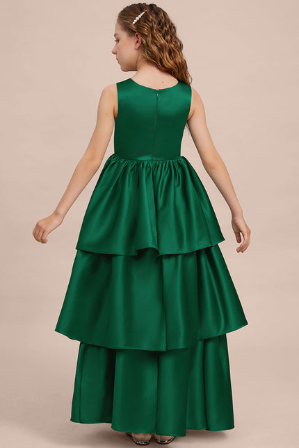 Robe Cérémonie Satin Vert Émeraude - gallery 8