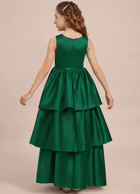 Robe Cérémonie Satin Vert Émeraude - gallery 8