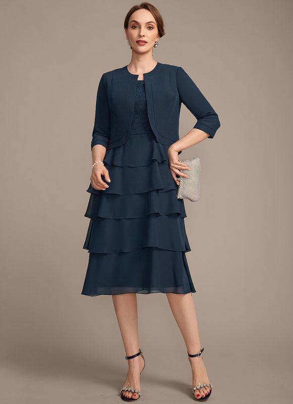 Robe Ceremonie Grande Taille Bleu Marine - gallery 2