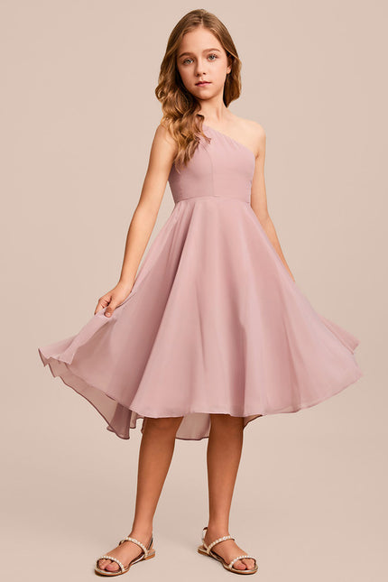 Robe Cérémonie Asymétrique Rose Pâle
