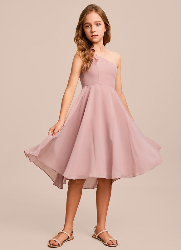 Robe Cérémonie Asymétrique Rose Pâle