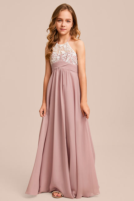 Robe Cérémonie Longue Rose Douce - gallery 1