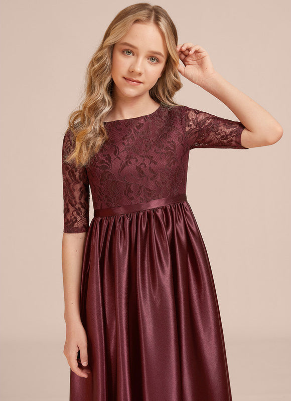 Robe Cérémonie Satin Bordeaux Chic - gallery 5